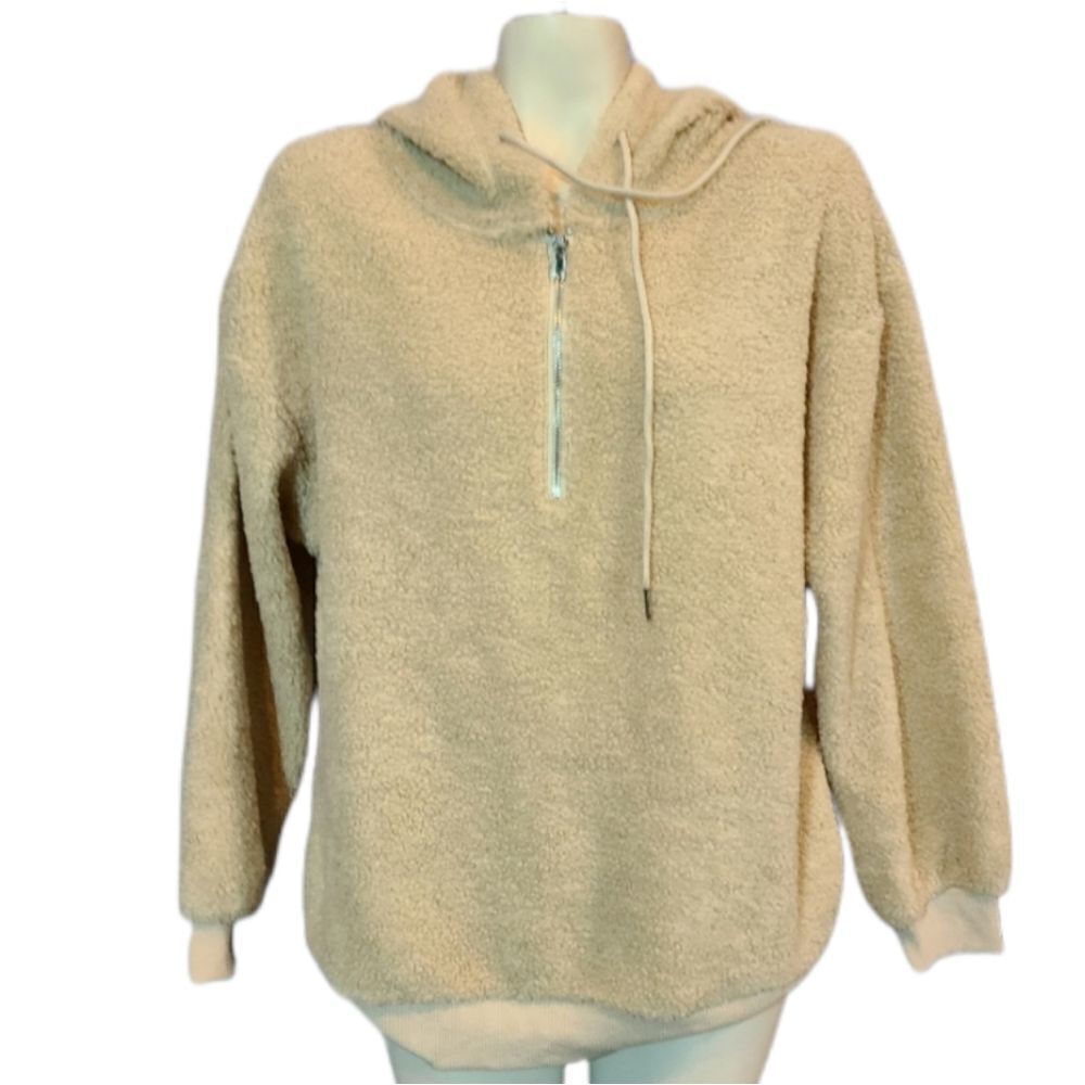 ‎Lush Taupe Zip Up Hoodie Size Small